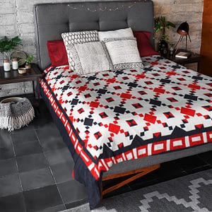 Red White & Blue Single Irish Chain – Patchwork FINISHED QUILT – Queen Size