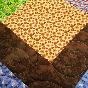 Country Patchwork Multi – Color FINISHED QUILT queen size scrap quilt