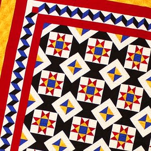 Unique Ohio Star – Great Lightning Borders FINISHED QUILT perfect in every way