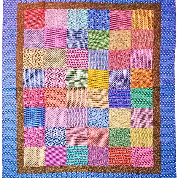 Country Patchwork Multi Color FINISHED QUILT twin size scrap quilt