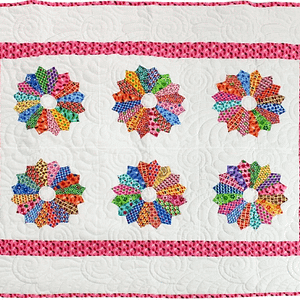 Multi Color Dresden Plate Finished Baby or Crib Quilt size – Fine Quilting