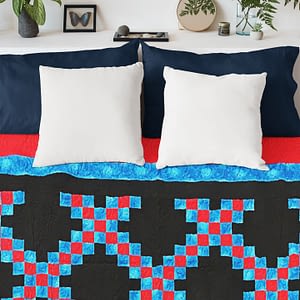 Masculine multi color Irish Chain patchwork FINISHED QUILT – Feather Quilting