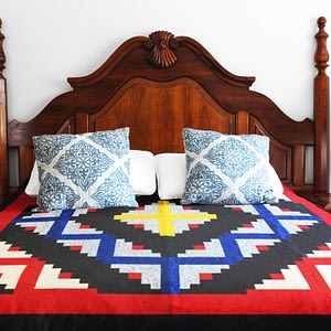 Multi color Queen Masculine Log Cabin FINISHED QUILT- Very Nice Barn Raising
