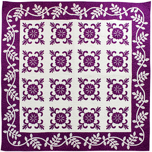 Sand Dollar w/ borders – FINISHED QUILT – Queen size – Lavender Hand Applique