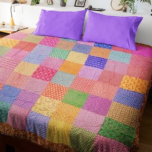 Cozy Country Patchwork Multi – Color FINISHED QUILT – scrap quilt – Twin Size