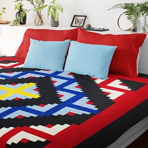 Graphic Log Cabin Barn Raising FINISHED Quilt — Excellent Masculine Look