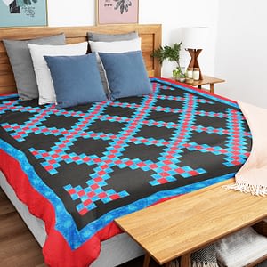 Masculine Double Irish Chain patchwork FINISHED QUILT – Feather Quilting
