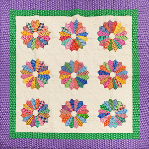 Heirloom Quilted- Dresden Plate Finished Quilt – Queen size – Muse see details