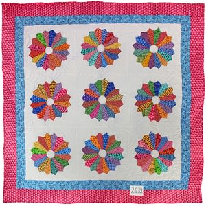 Dresden Plate Heirloom Quilted Finished Quilt – Queen size – Must see details